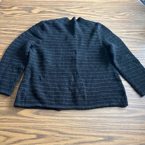 Banana Republic black long sleeved Lamb’s wool blend cardigan sweater size Large - Picture 2 of 8